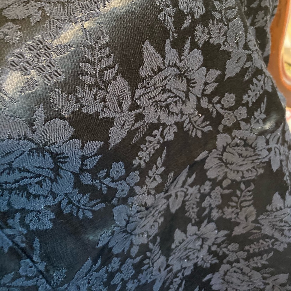 Vintage jacquard floral black pants - Picture 2 of 5